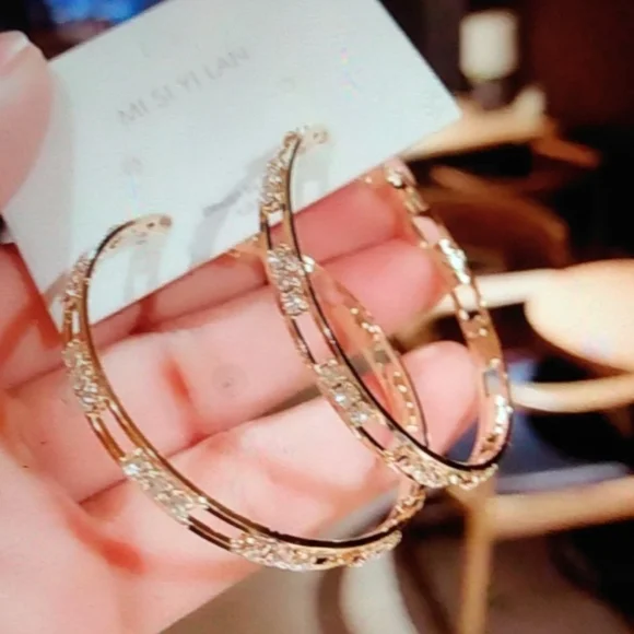 New Rose Gold Diamond CZ Earrings - Picture 3 of 5